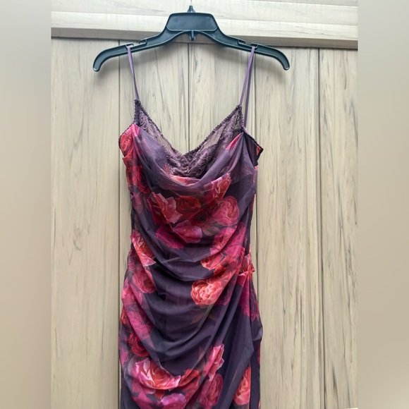 House of CB Nalini Mesh Corset Cocktail Dress Romantic Floral - Picture 8 of 10